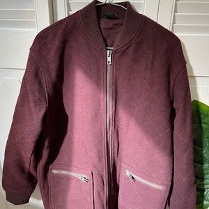 Topshop wool blend long bomber jacket